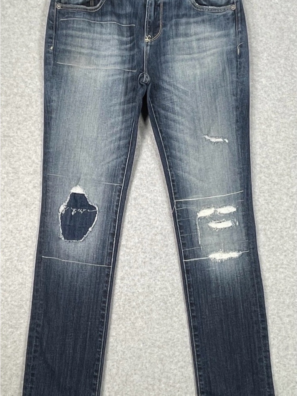 DRIFTWOOD Women’s Distressed Dark Blue Jeans